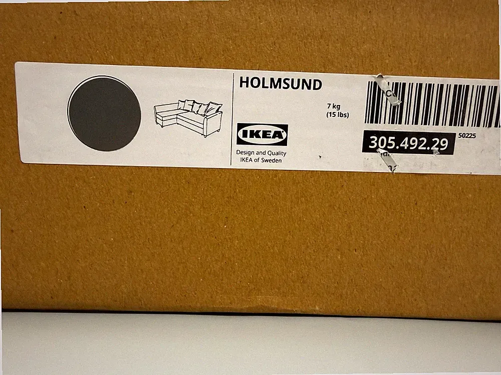 IKEA HOLMSUND Cover ONLY For Corner Sofa-Bed, Borgunda Dark Grey NEW