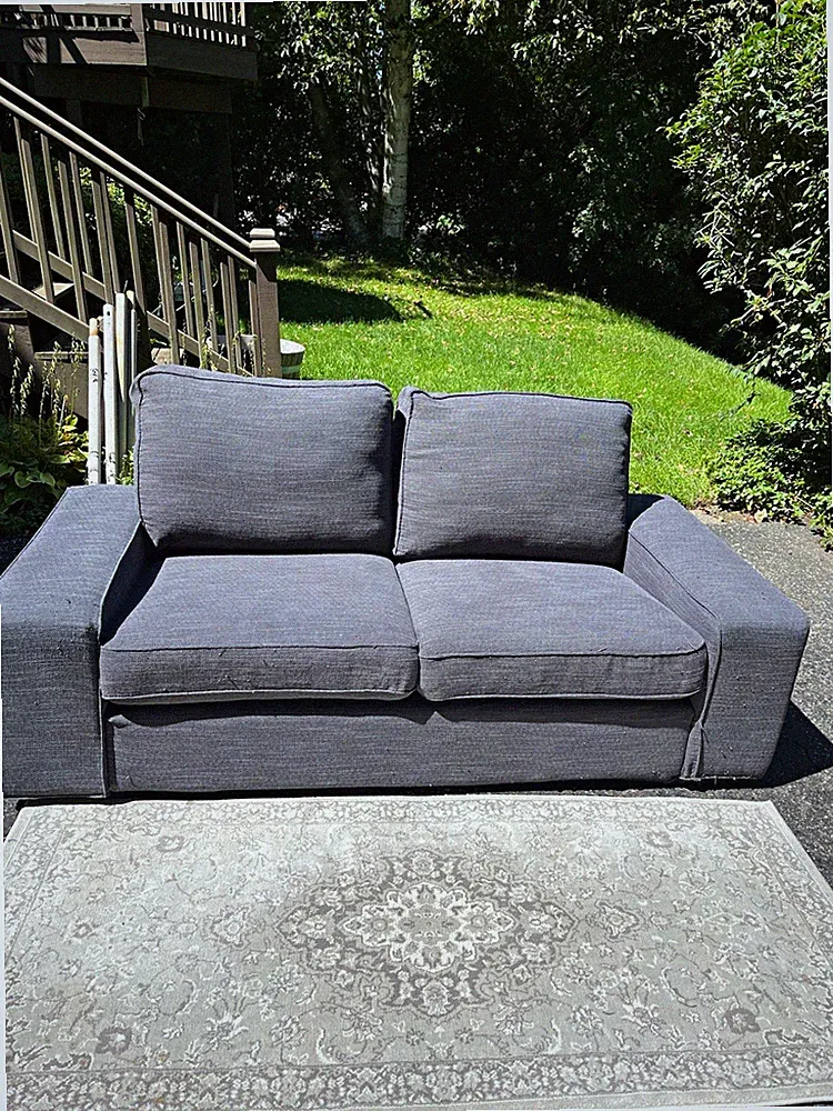 IKEA Kivik 2-Piece Sectional Sofa with Chaise, Polyester Fabric, 3-Seat