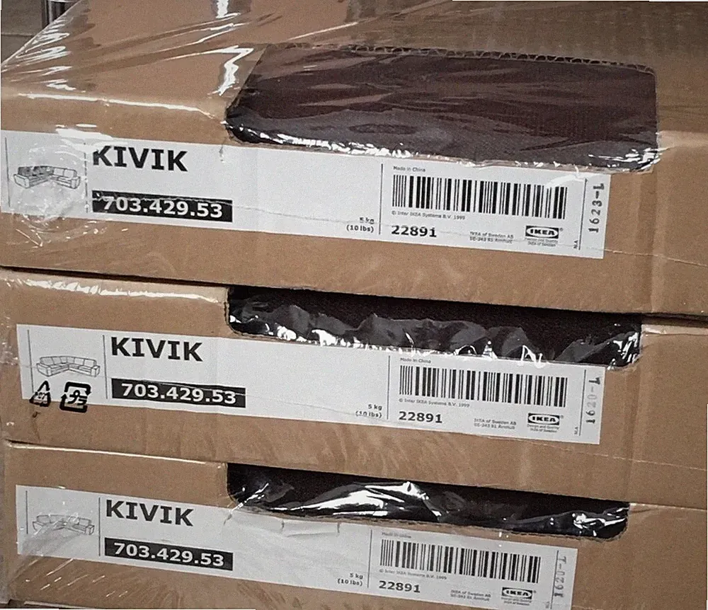 IKEA KIVIK Corner Section sofa Cover Slipcover BORRED DARK BROWN 703.429.53 New