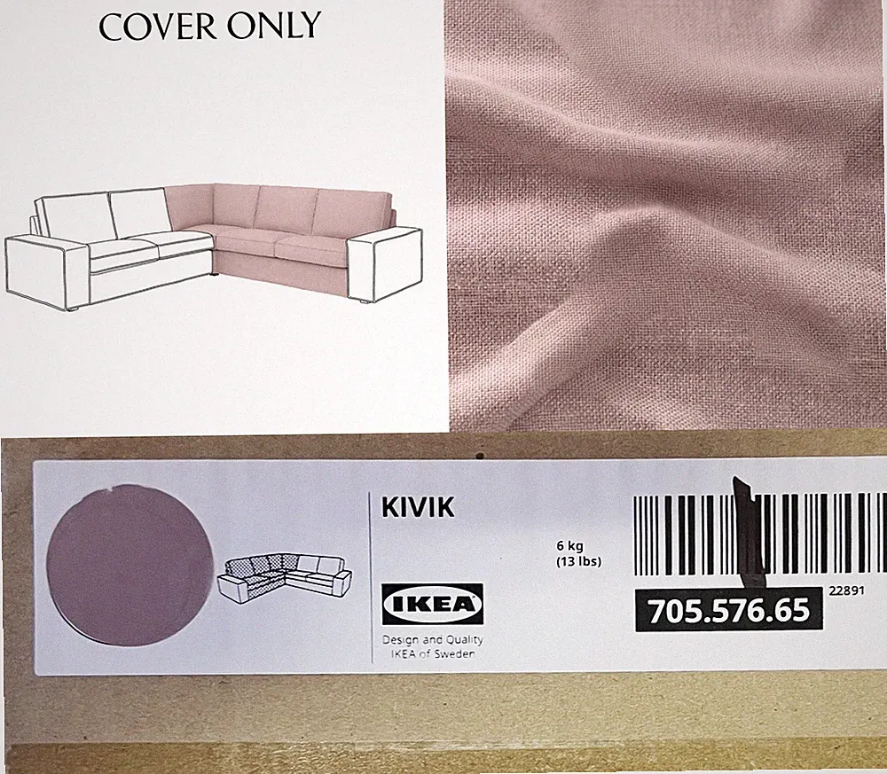 Ikea KIVIK Cover for corner section,Gunnared light brown-pink - NEW - 705.576.65