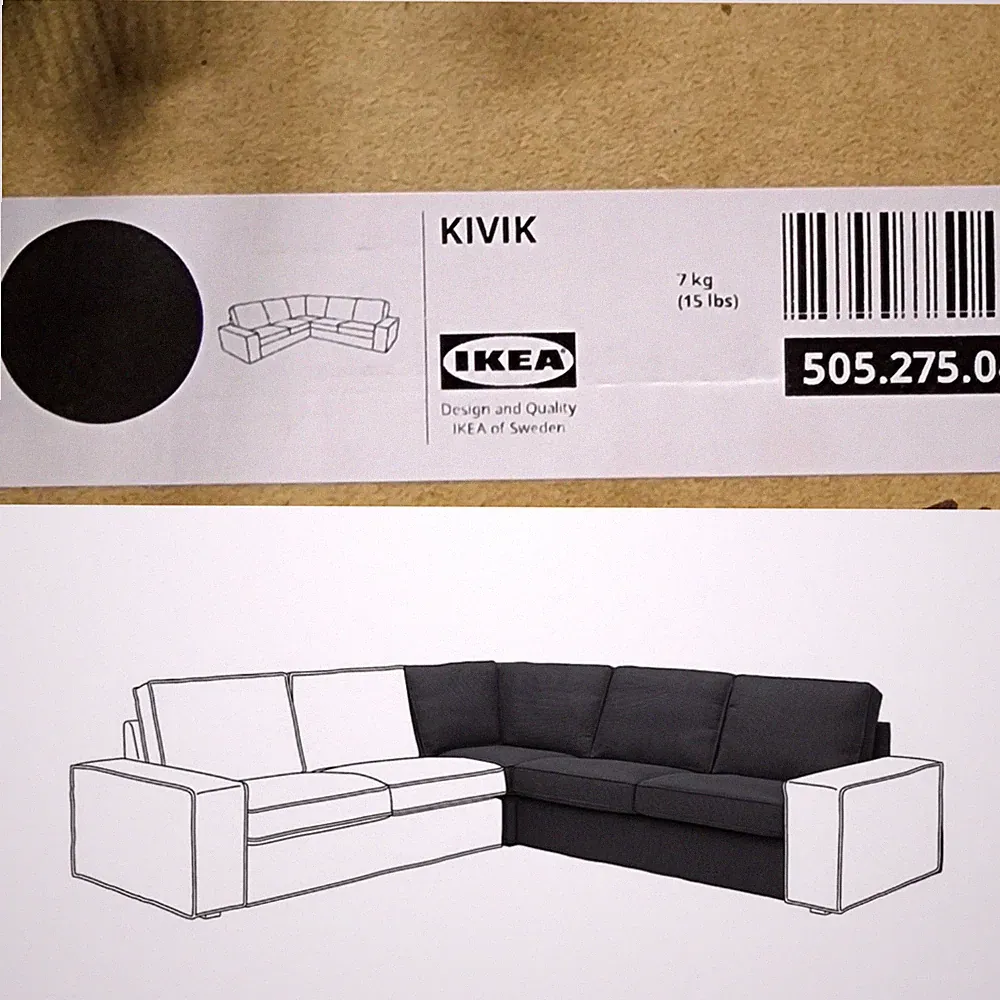 Ikea KIVIK Cover for corner section, Tresund anthracite 505.275.04 (Cover Only)