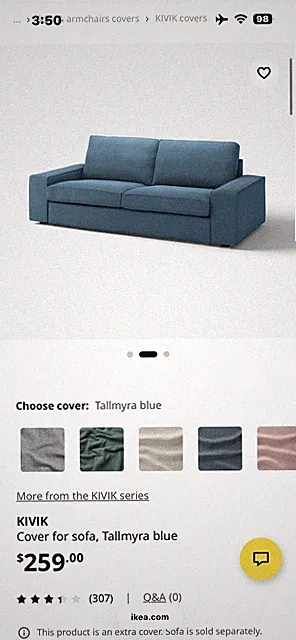 IKEA KIVIK Cover for Sofa Tallmyra Blue 405.577.04