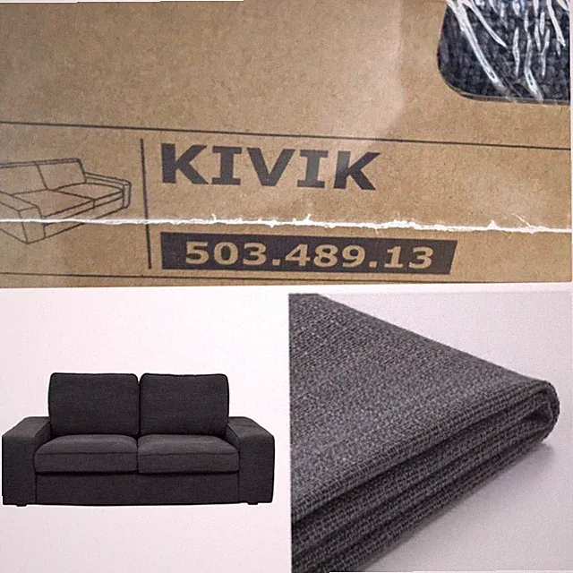 Ikea KIVIK Loveseat (2 Seat Sofa) 74 3/4" Cover Slipcover HILLARED ANTHRACITE