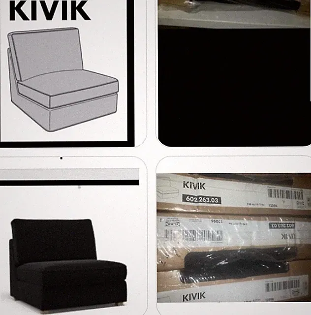 IKEA Kivik Teno Black 1 One Seat Sofa Section Chair Cover NEW,Discted Mates,Wool