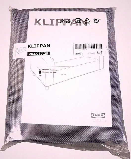 Ikea Klippan Loveseat Cover Kabusa Dark Gray 20398725 Two Seat Polyester New