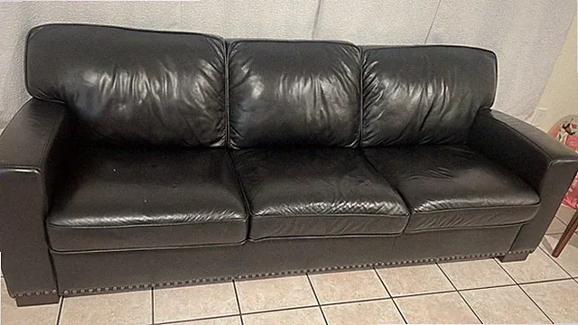 ikea leather 4 seat sofa