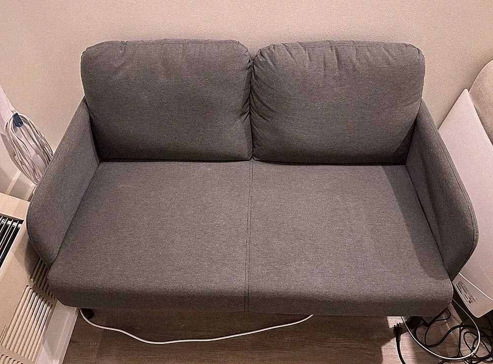 Ikea loveseat gray sofa