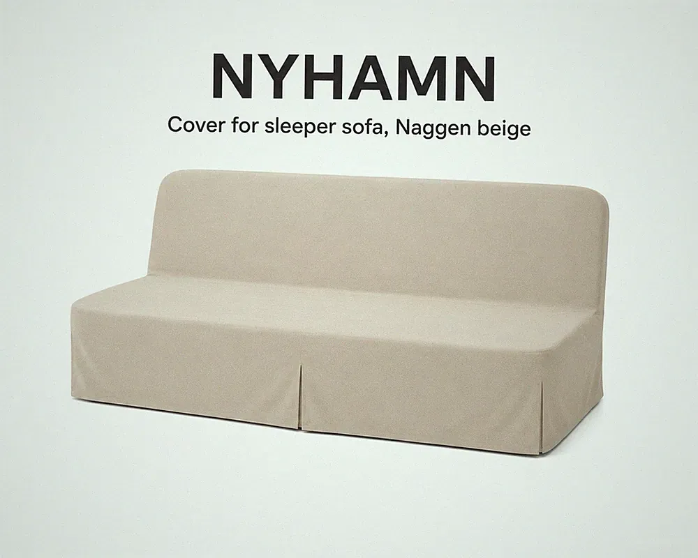 Ikea NYHAMN Cover for sleeper sofa, Naggen beige 905.466.33 NEW (As Is Section)