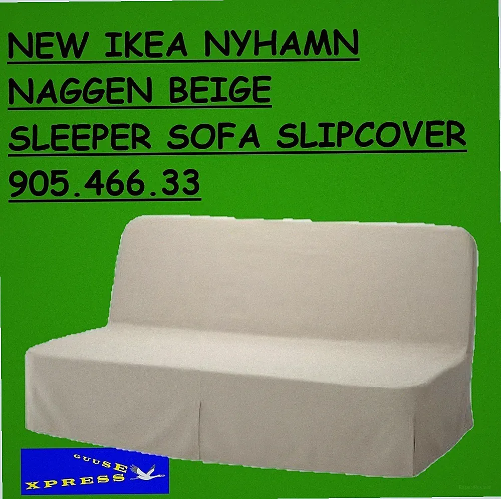 IKEA NYHAMN NAGGEN BEIGE SLEEPER SOFA SLIPCOVER 905.466.33 NEW
