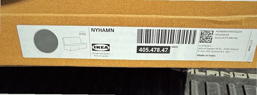 IKEA NYHAMN NAGGEN DARK GRAY SLEEPER SOFA SLIPCOVER COVER 405.478.47 NEW