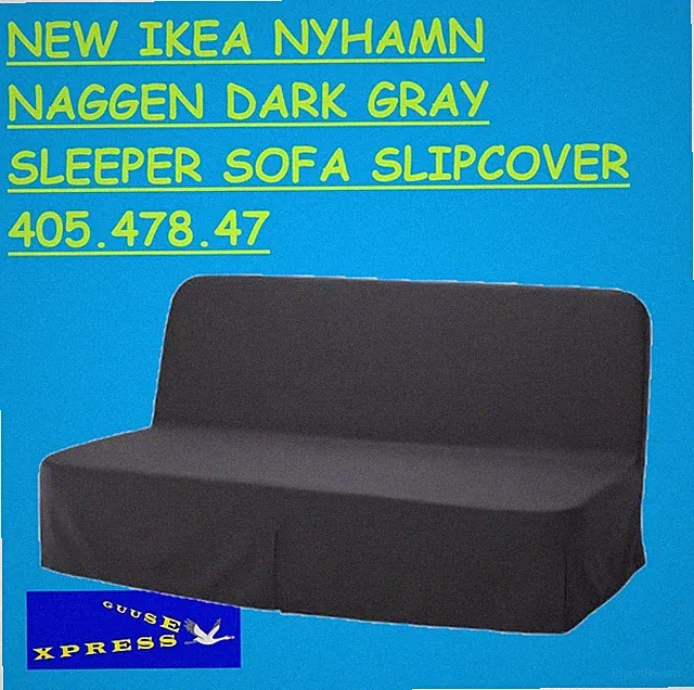 IKEA NYHAMN NAGGEN DARK GRAY SLEEPER SOFA SLIPCOVER COVER 405.478.47 NEW