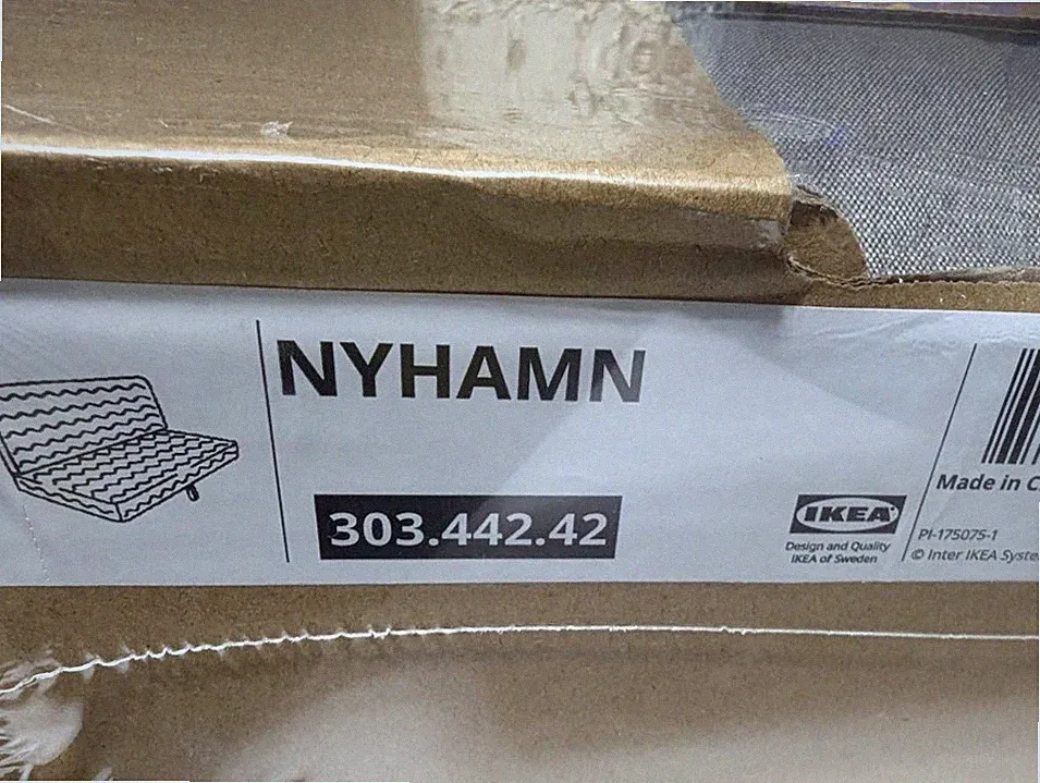 Ikea NYHAMN Sleeper Sofa / Sofa Bed Cover Slipcover KNISA GRAY BEIGE New in Box!