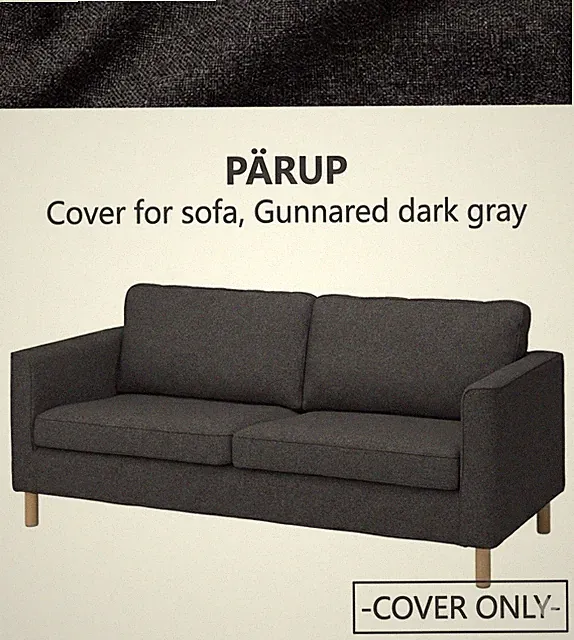 IKEA PARUP 2-Seat Sofa Couch Gunnared Dark Gray Cover 804.938.28 - NEW
