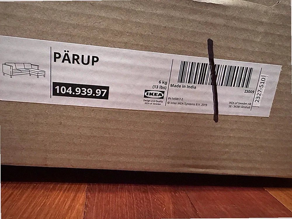 Ikea PARUP Sofa w/ Chaise Gunnared Dark Gray 104.939.97 New