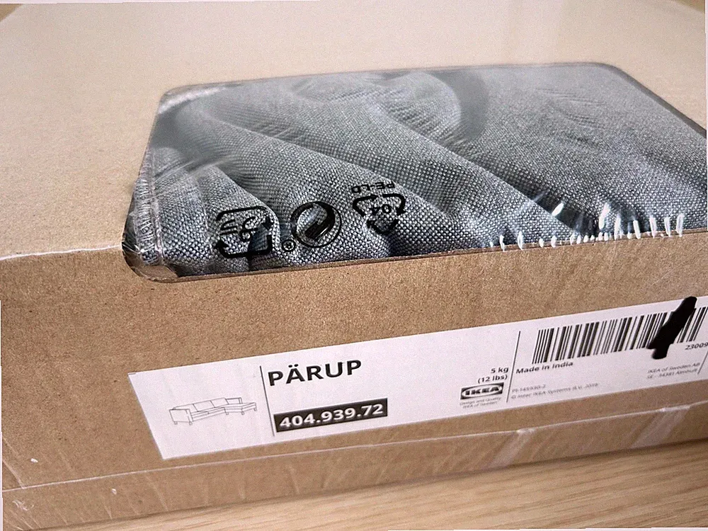 Ikea PARUP Sofa with chaise COVER ONLY, vissle gray 404.939.72 - NEW