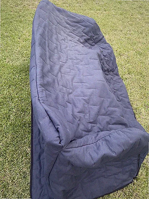 IKEA Quilted Bench Cover Slipcover Loveseat Padded Dark Blue Cotton Vtg 1999