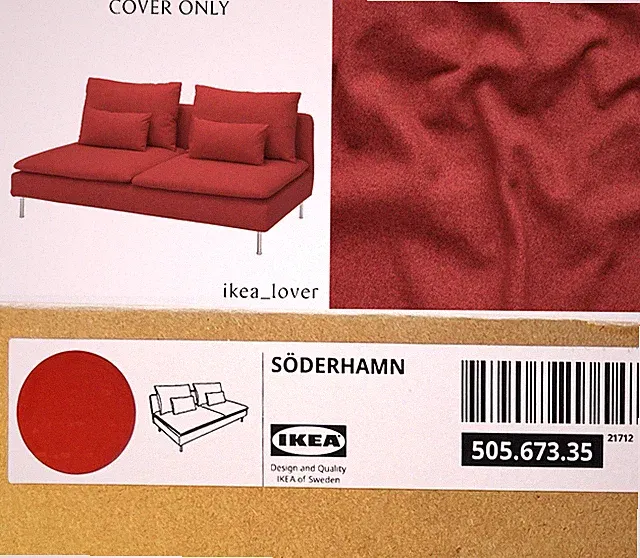 Ikea SÖDERHAMN Cover for sofa section, Tonerud red - NEW - 505.673.35