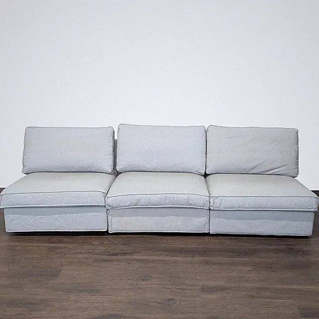 Ikea Sectional Sofa - Light Gray 3-Seater Modern Couch
