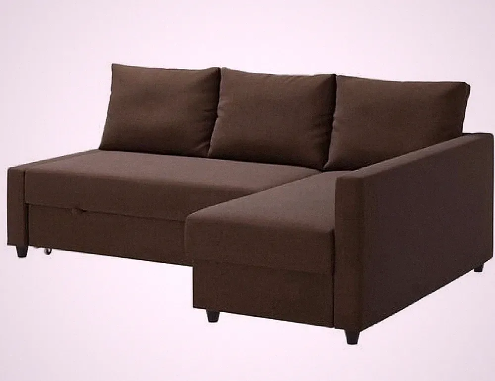 IKEA Sleeper Sofa Bed with Storage, Convertible, Brown, 230x151 cm