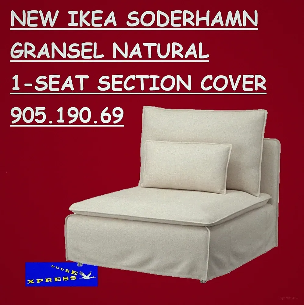 IKEA SODERHAMN GRANSEL NATURAL 1-SEAT SECTION COVER 905.190.69 NEW