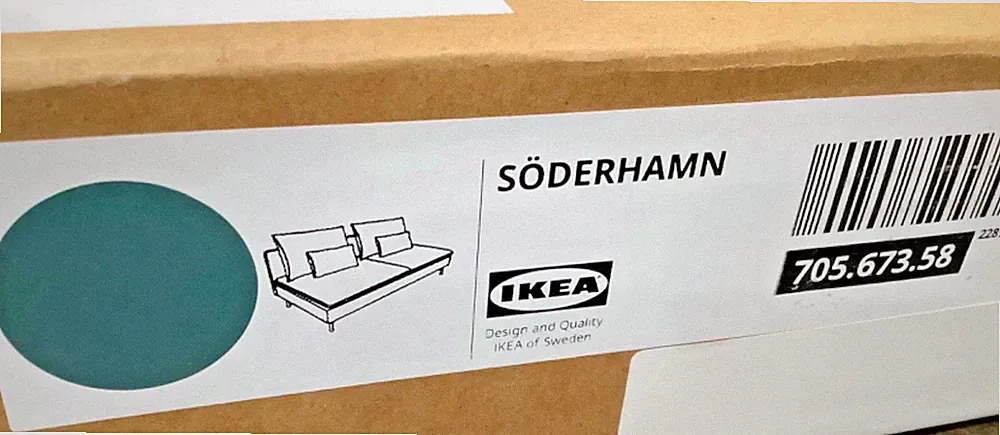 Ikea SODERHAMN Sofa section COVER ONLY, kelinge gray-turquoise 705.673.58 - NEW