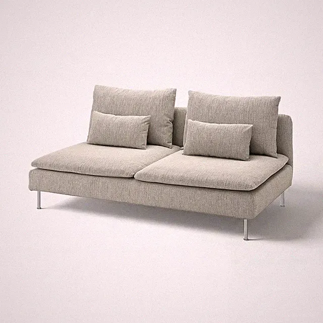 IKEA SÖDERHAMN Gray/Beige Textured Fabric Sofa Removable Cover 186cm