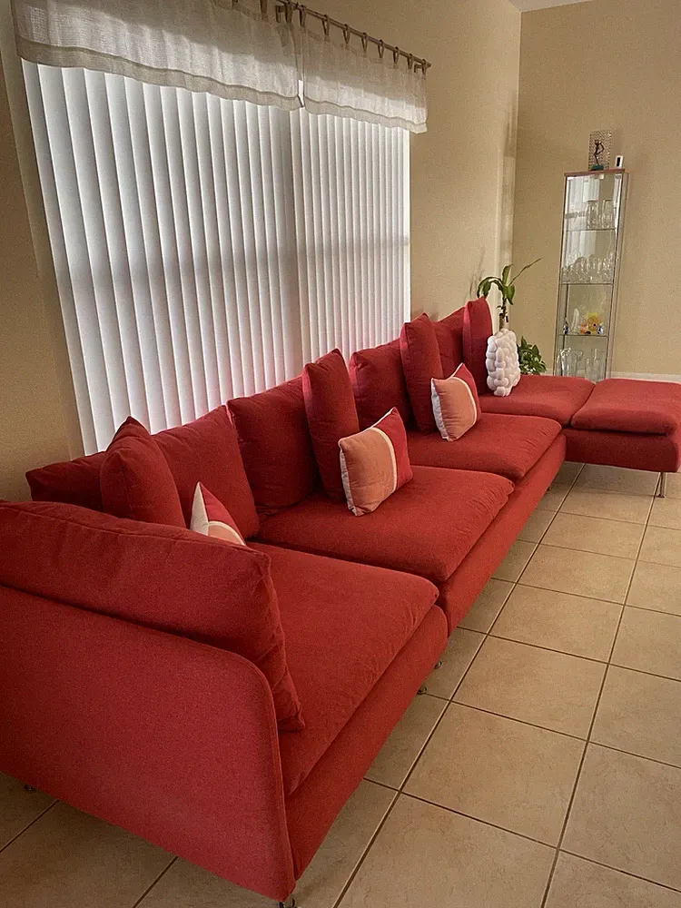 IKEA SÖDERHAMN Sectional 4 seats In Tonerud Red. Excellent Condition