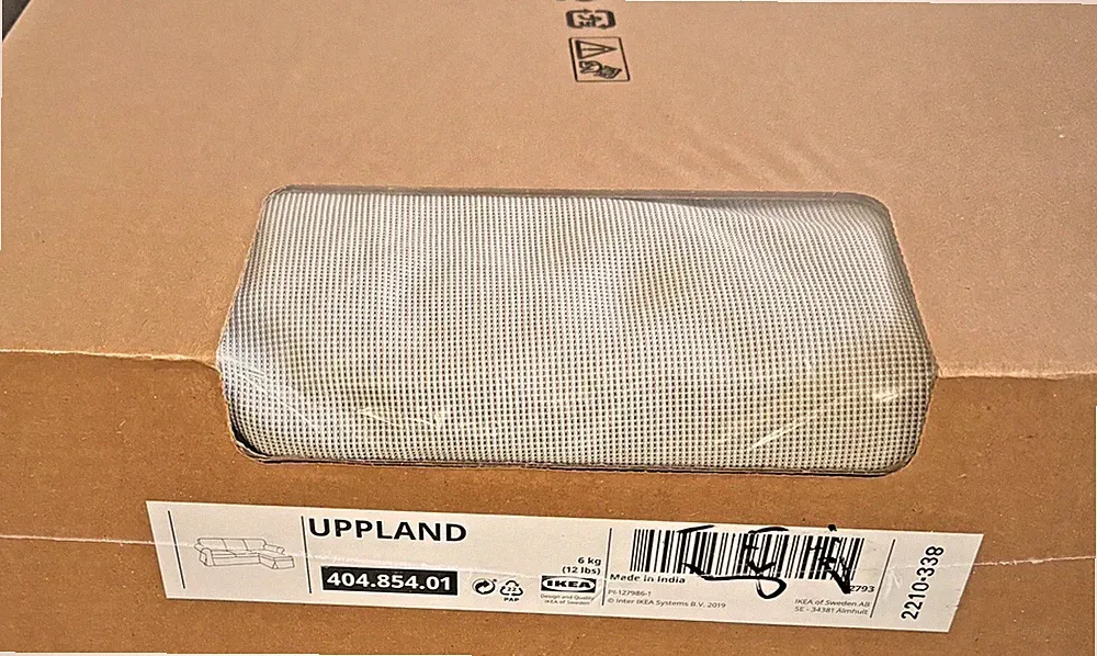 IKEA UPPLAND 3-Seat Sofa w/Chaise Cover Totebo Light Beige 404.854.01 NEW