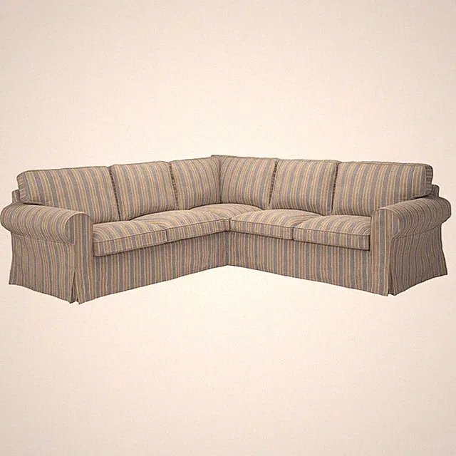 IKEA UPPLAND Cover for sectional, 4-seat, Karlshov beige/multicolor 305.470.65