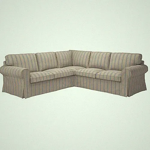 Ikea UPPLAND Cover for sectional, 4-seat, Karlshov beige/multicolor (Cover Only)