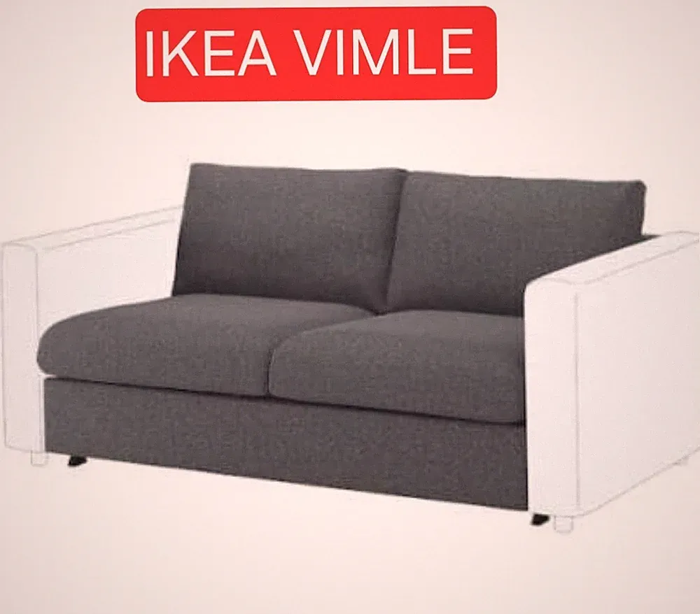 IKEA VIMLE Cover for Loveseat Sleeper 2 Seat Section 804.338.01 Gunnared Gray