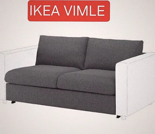 IKEA VIMLE Cover for Loveseat Sleeper 2 Seat Section 804.338.01 Gunnared Gray