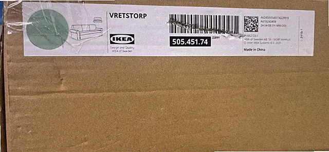 IKEA VRETSTORP Cover ONLY For 3 Seat Sofa Bed, Hakebo Grey - Green Brand NEW