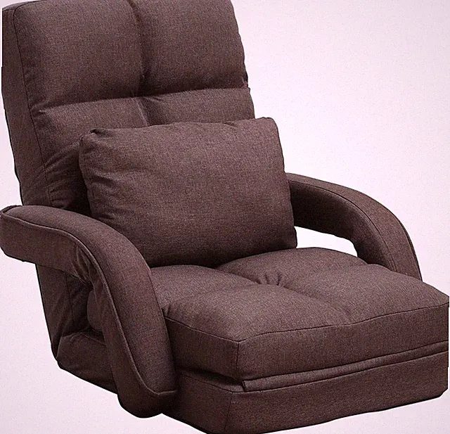 Indoor Floor Chair with Armrest and Pillow Folding Chaise Lounge Sofa 14-Posi...