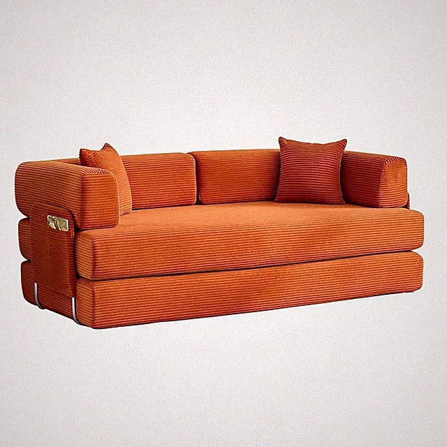 Indoor Multi-Functional Furniture Sleeper Sofa Bed, Foldable 78.8 Inch Corduroy