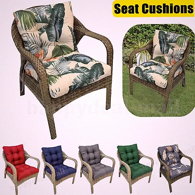 Indoor/Outdoor Patio Chair Cushion Replacement High Back Chair Seat Pad with Tie