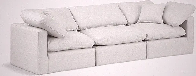 Indulge Collection 105" Modern Cream Modular Sofa with Vegan Leather