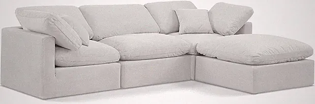 Indulge Collection Modern Cream Velvet Modular Sectional Sofa 105" W x 70" D