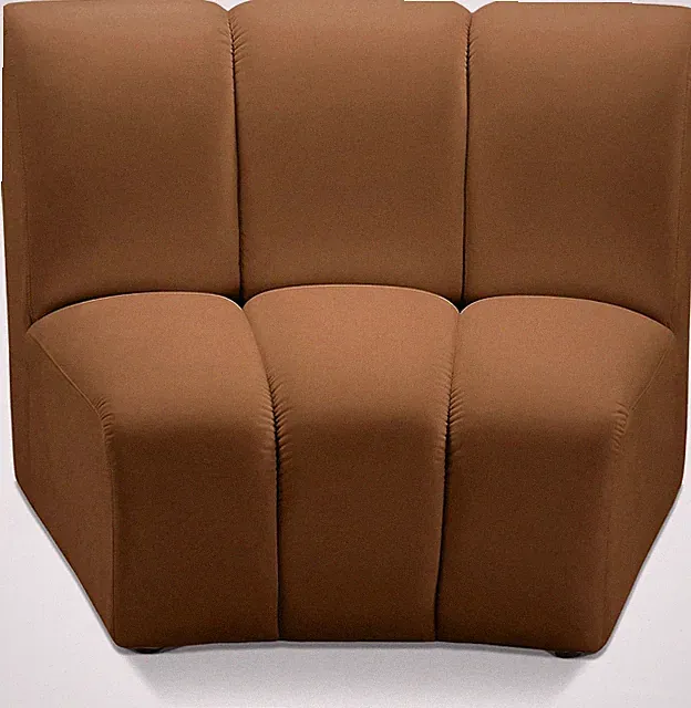 Infinity Collection Modern Velvet Modular Chair with Deep Tufting - Saddle