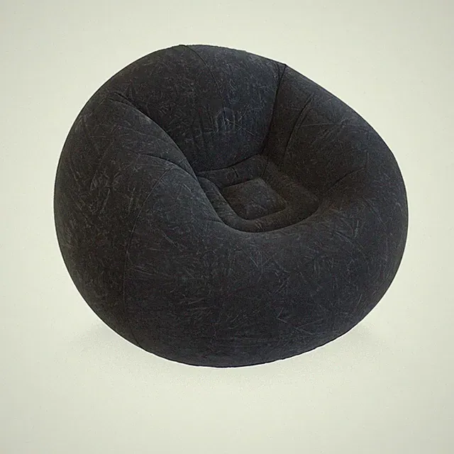 Inflatable Beanless Bean Bag Chair Lounge Sofa, 45x45x28"- Black