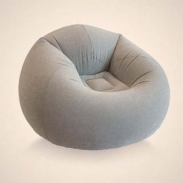 Inflatable Beanless Bean Bag Chair Lounge Sofa, 45x45x28"- Gray