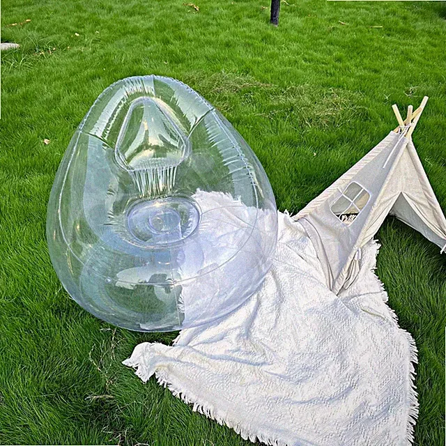 Inflatable Chair,Transparent Inflatable Couch Chair Sofa, Blow Up Couch Bean...