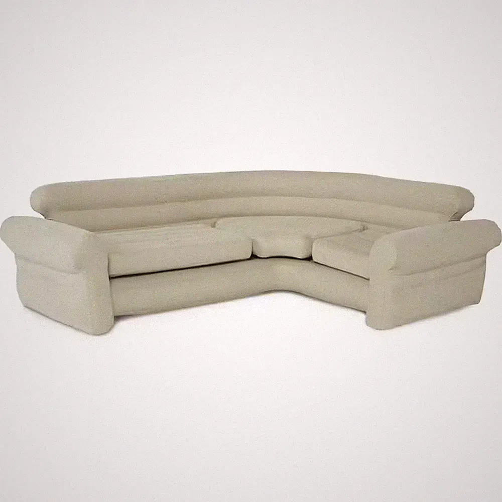 Inflatable Corner Living Room Air Mattress Sectional Sofa, Beige
