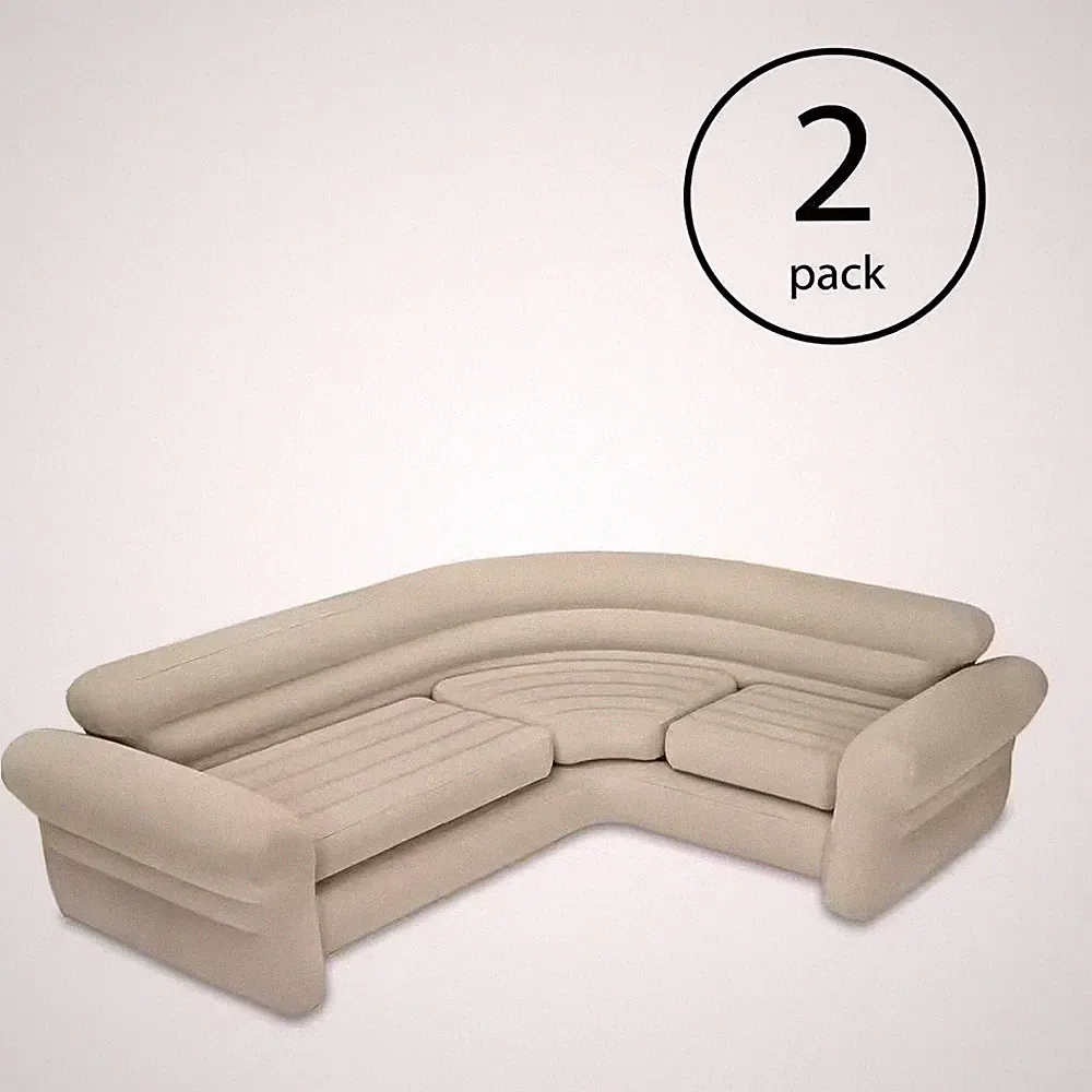 Inflatable Corner Living Room Neutral Sectional Sofa (2-Pack)