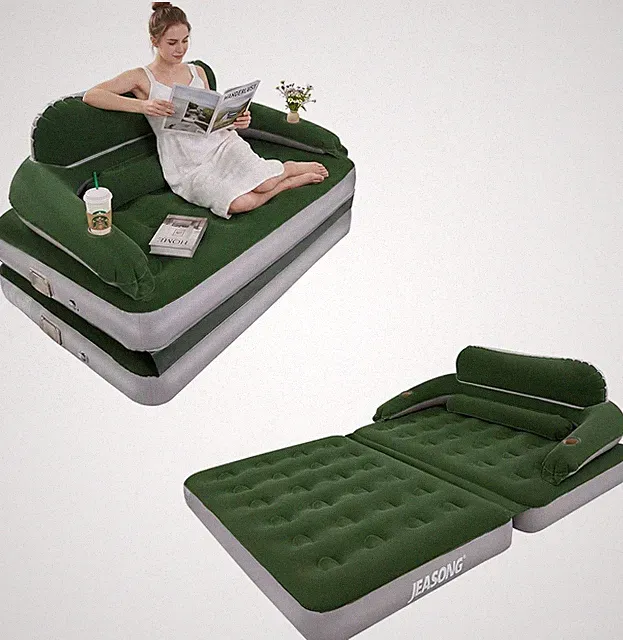 Inflatable Couch Air Mattress Queen W/ Built-in Pump 2 in 1 Inflatable Sofa Bed