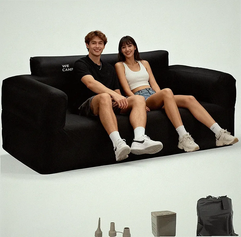 Inflatable Couch for Camping with Built in Pump Portable Blow up Sofa with Punct