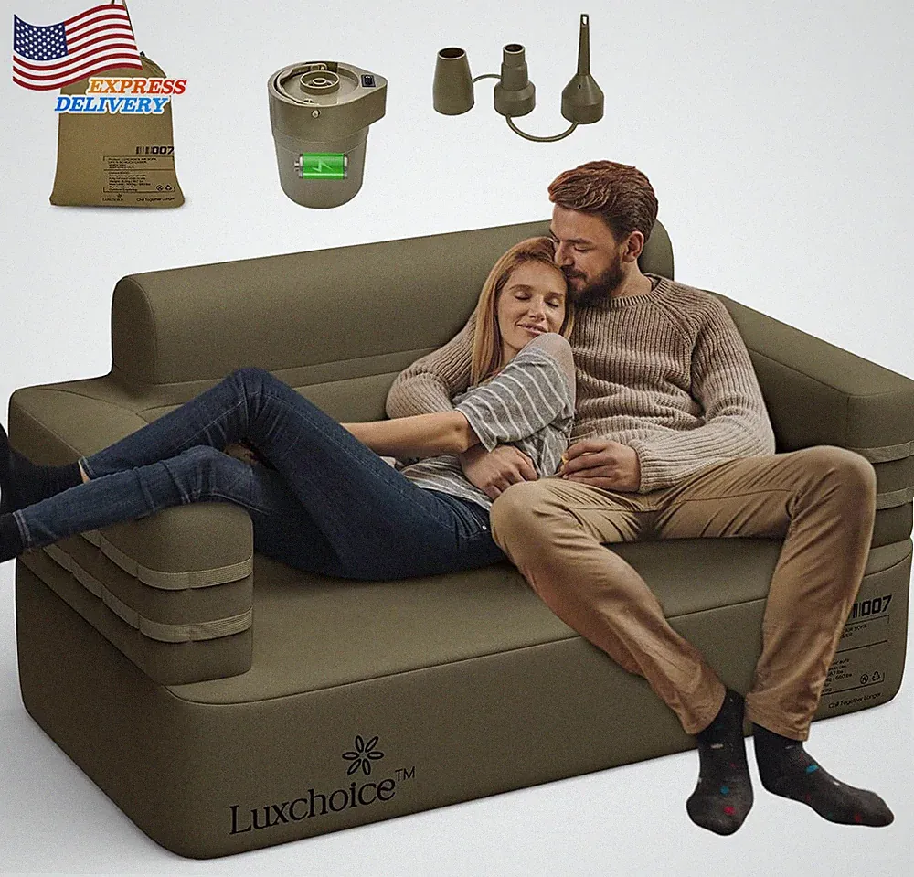 Inflatable Couch Multifunctional Durable Inflatable Sofa with Built in Pump NEW