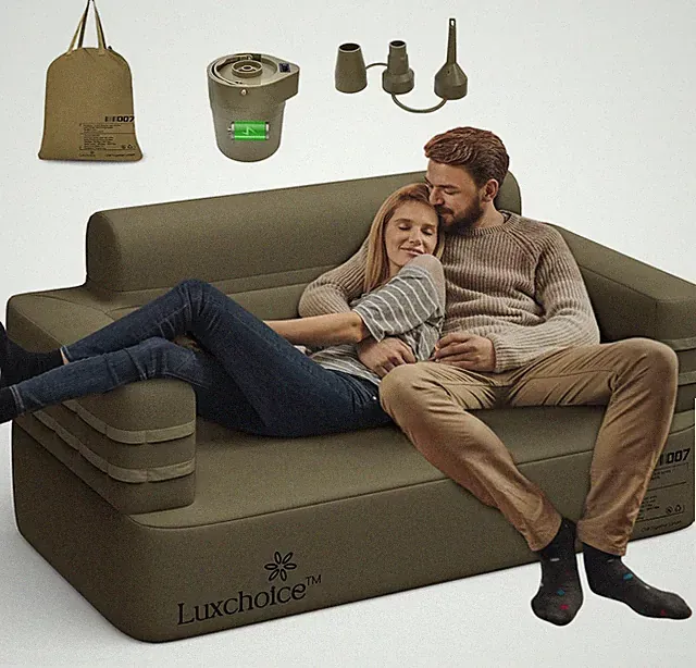 Inflatable Couch Multifunctional Durable Sofa Loveseat, Olive Drab