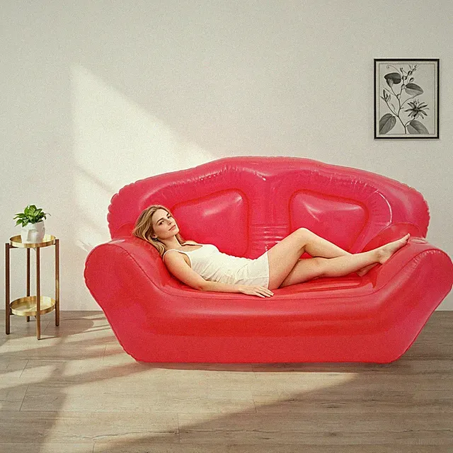 Inflatable Double Person Sofa with 3 Rapid Inflate Valves 70.9×35.43×37.4 Inches