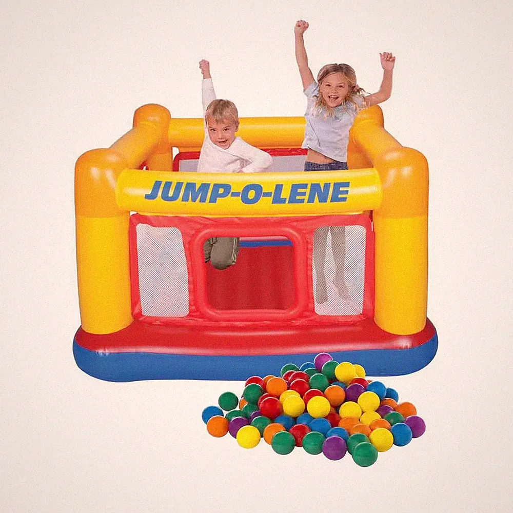 Inflatable Jump-O-Lene Ball Pit Bouncer Bounce House Play Tent with 100 Play Bal